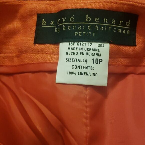 Women's Harve Benard Coral Linen Capri Pants Size 10P wide Leg - Picture 7 of 7